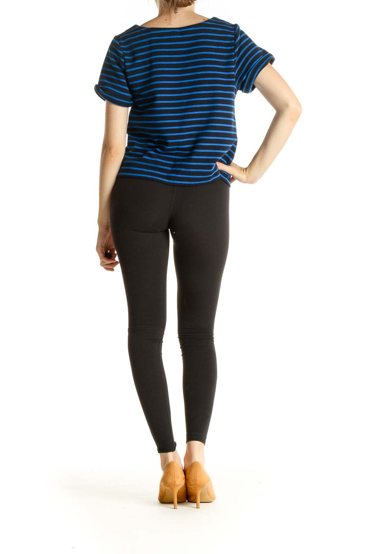 Blue Striped All Day Wear T-Shirt