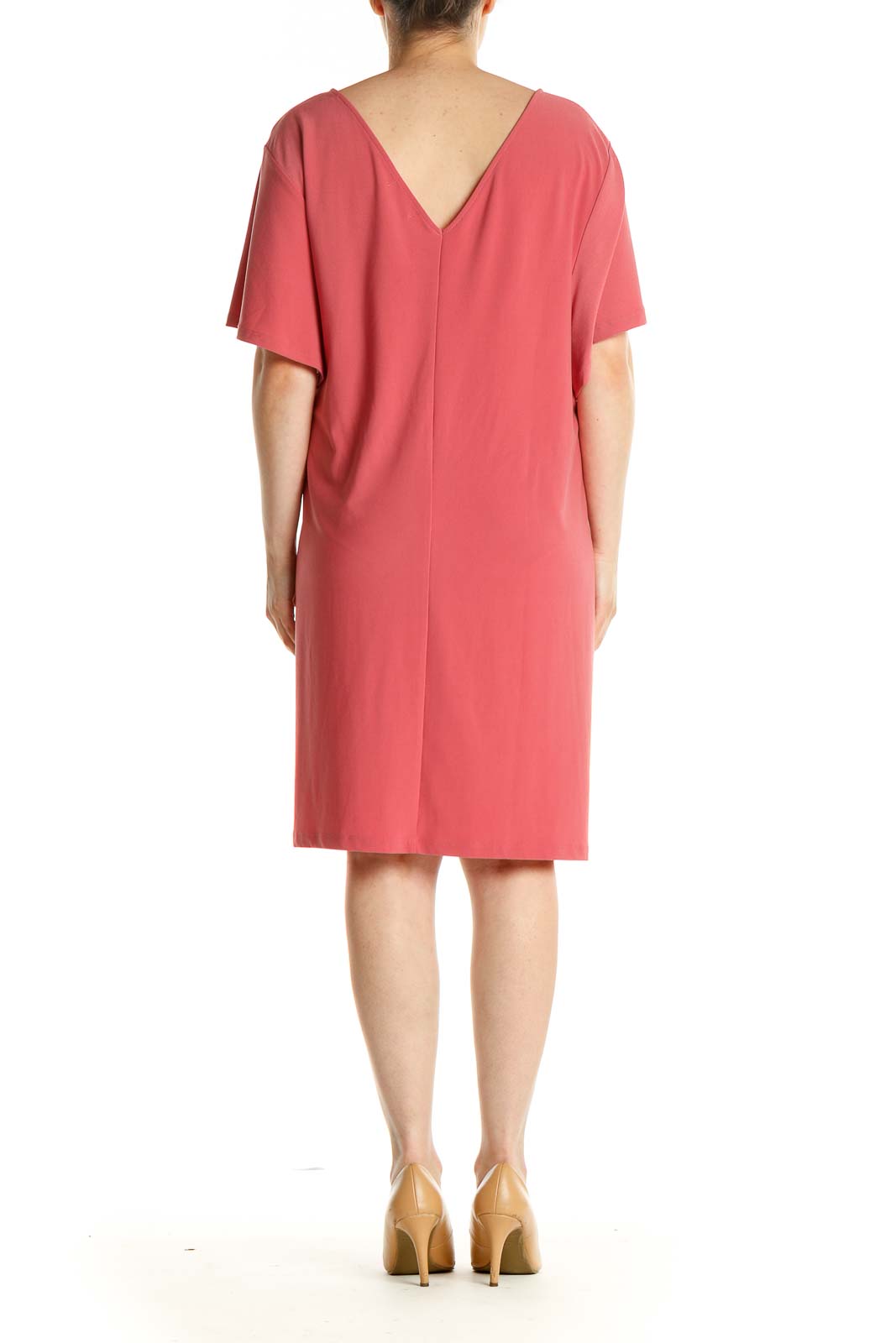 Pink Solid Day Shift Dress