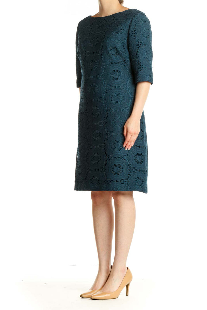 Blue Lace Day Shift Dress