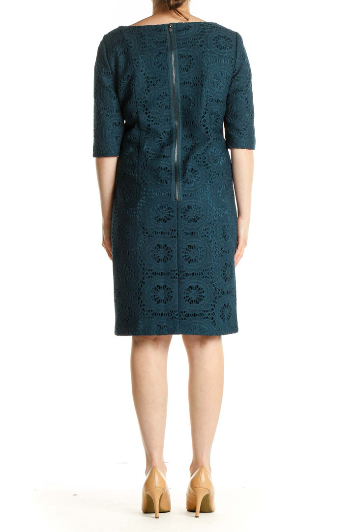 Blue Lace Day Shift Dress