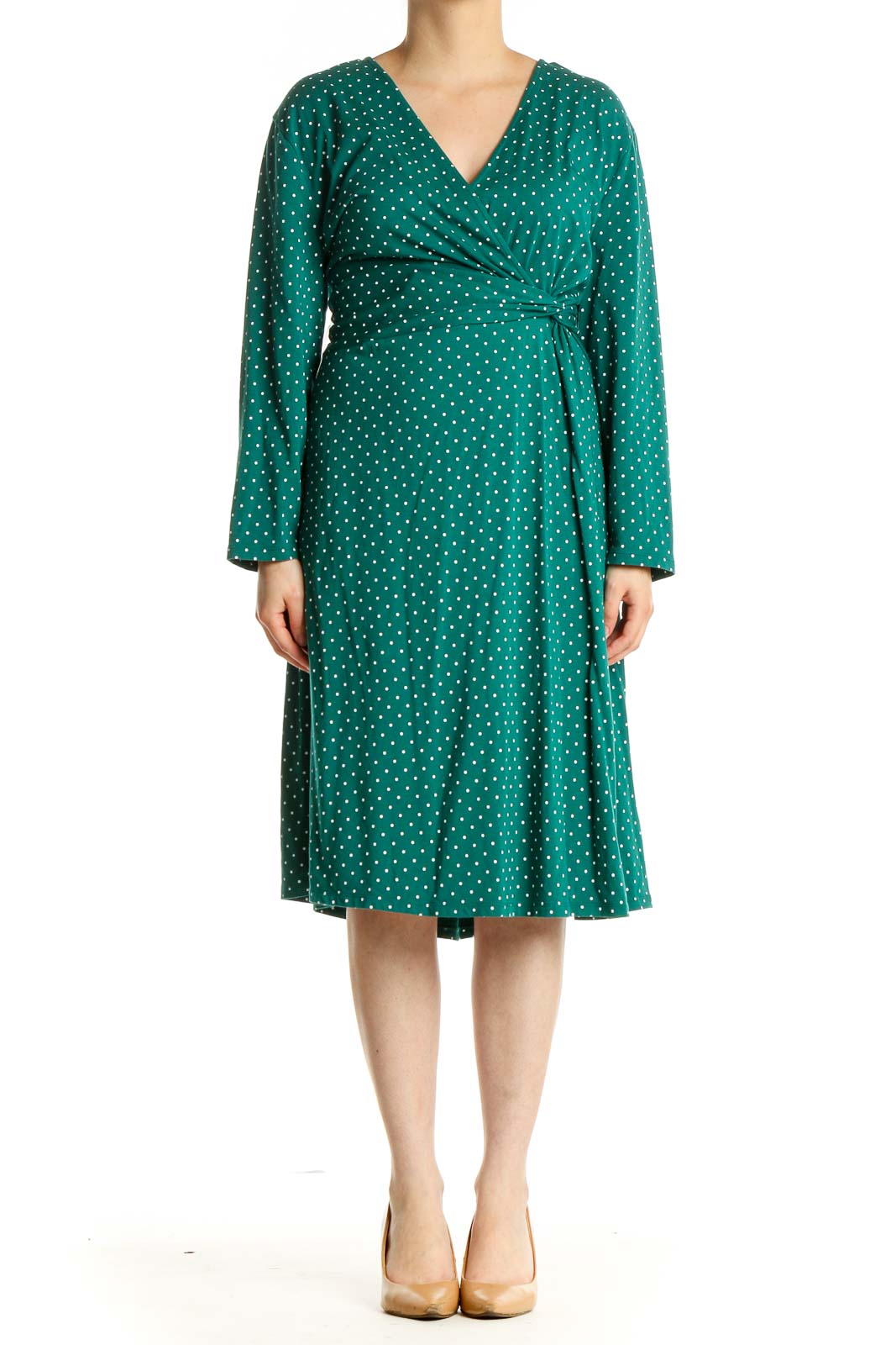 Green Polka Dot Day Fit & Flare Dress