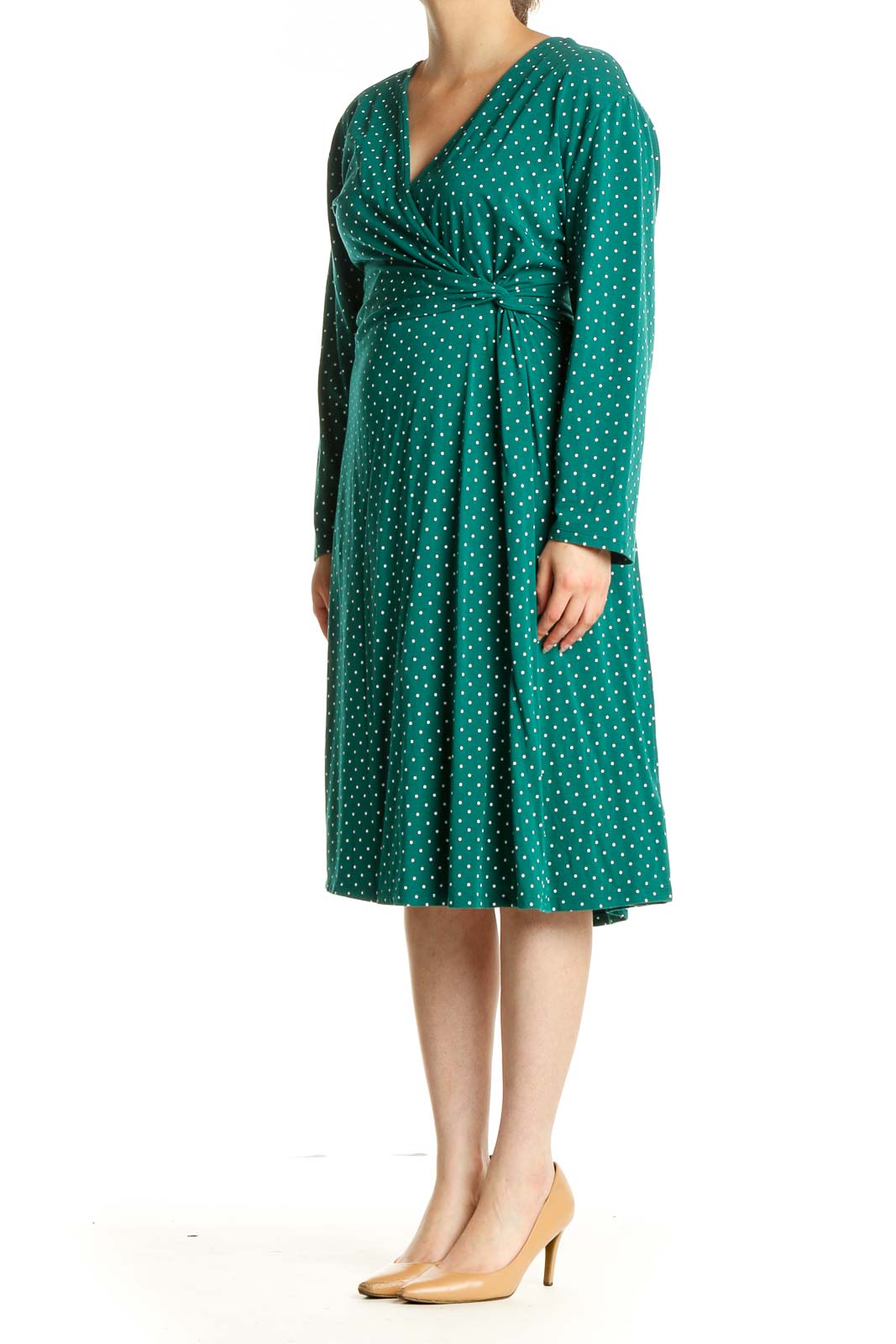 Green Polka Dot Day Fit & Flare Dress