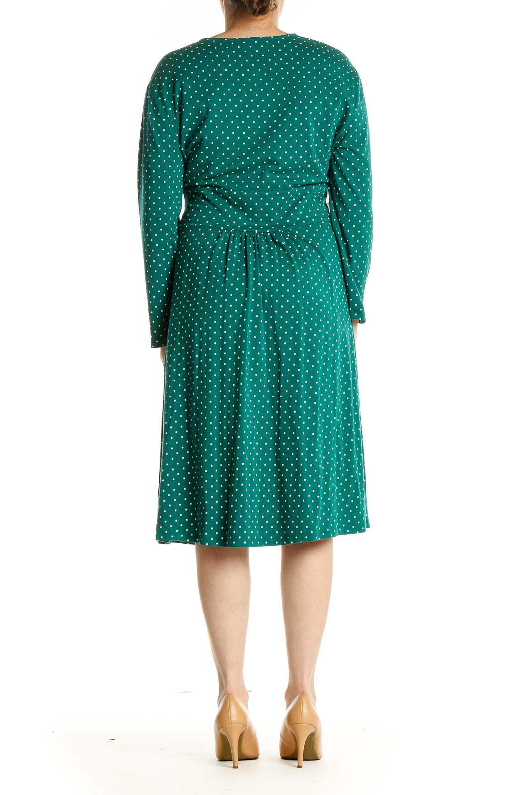 Green Polka Dot Day Fit & Flare Dress