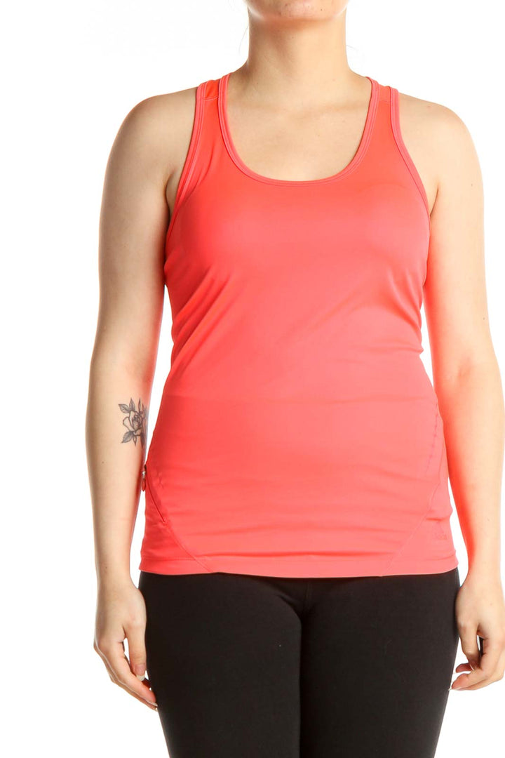 Pink Solid Activewear Tank Top