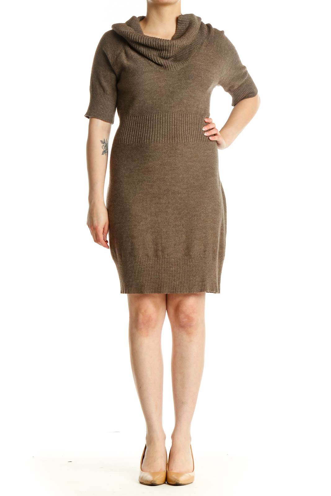 Brown Day Sheath Dress