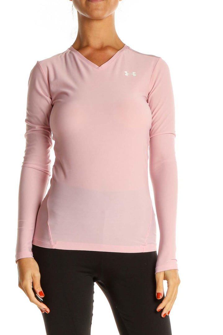 Pink Solid Activewear T-Shirt