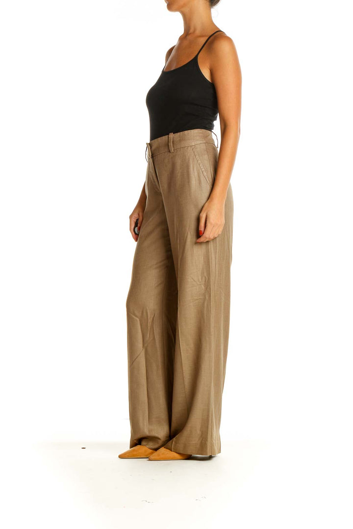 Brown Classic Wide-leg Trousers