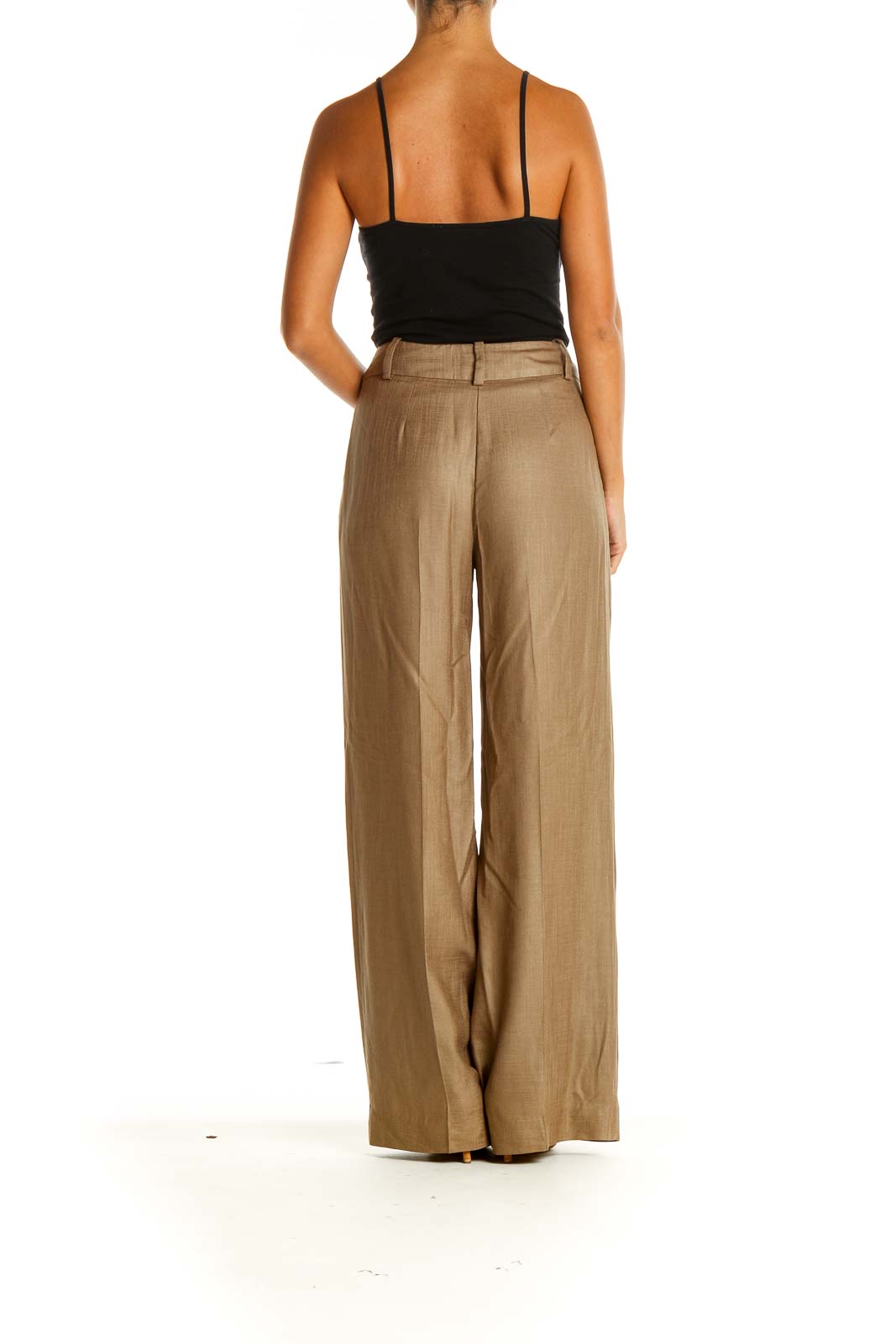 Brown Classic Wide-leg Trousers