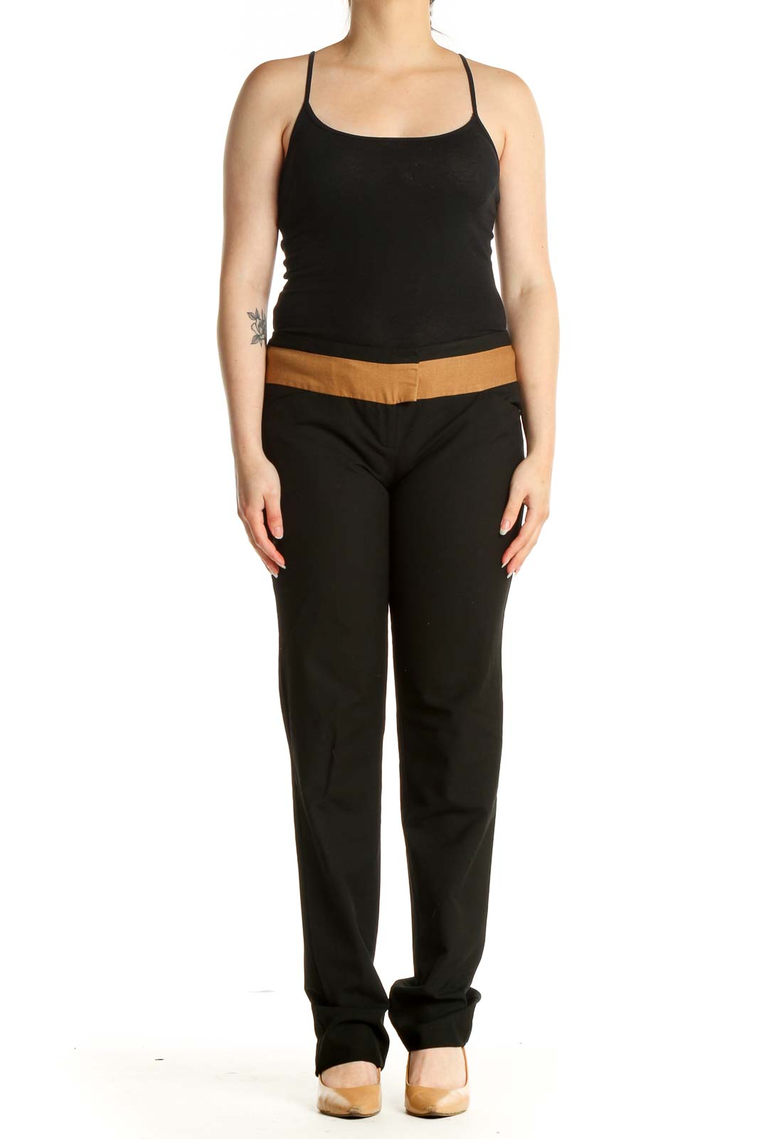 Black Solid Casual Trousers