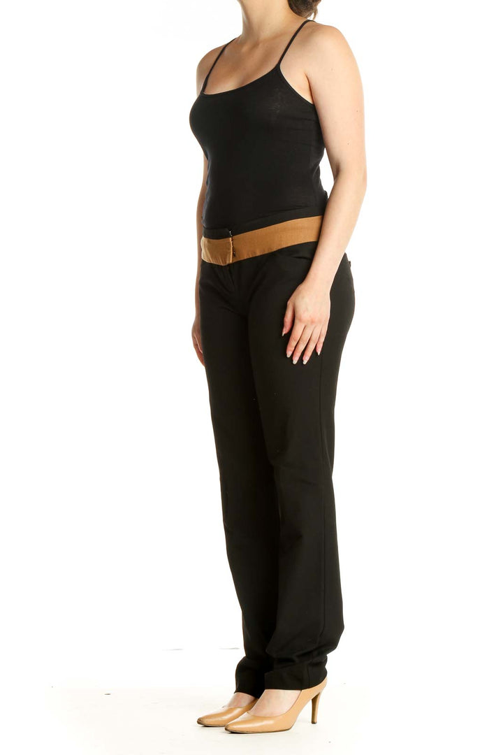 Black Solid Casual Trousers