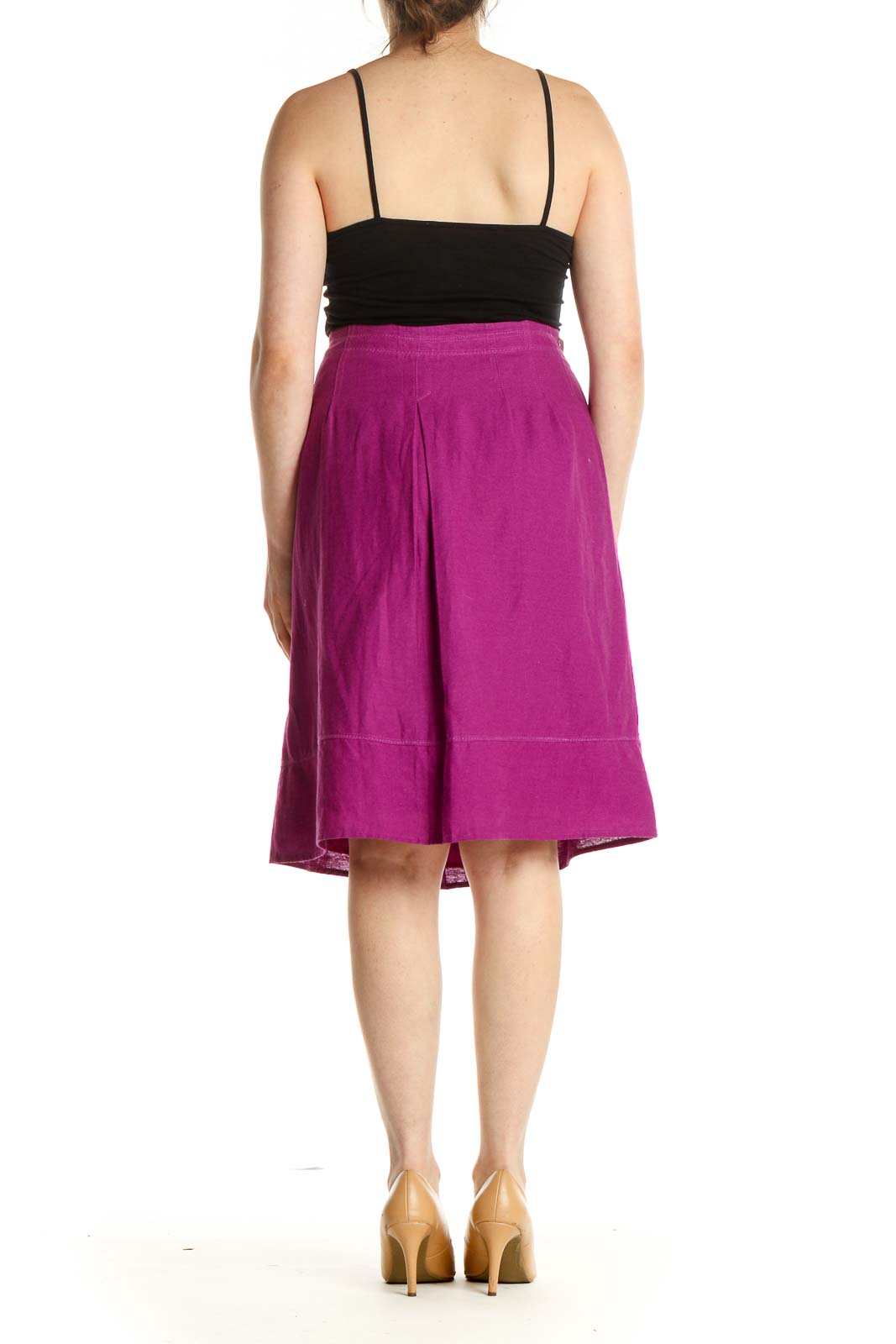 Pink Graphic Print Chic A-Line Skirt