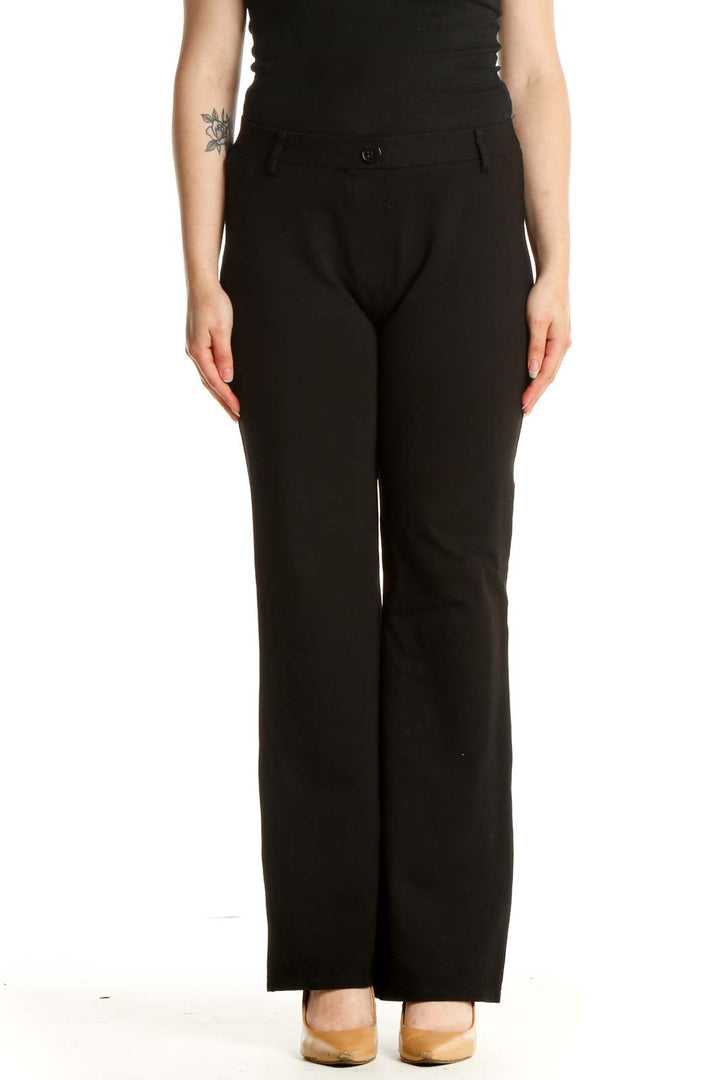 Black Solid All Day Wear Trousers