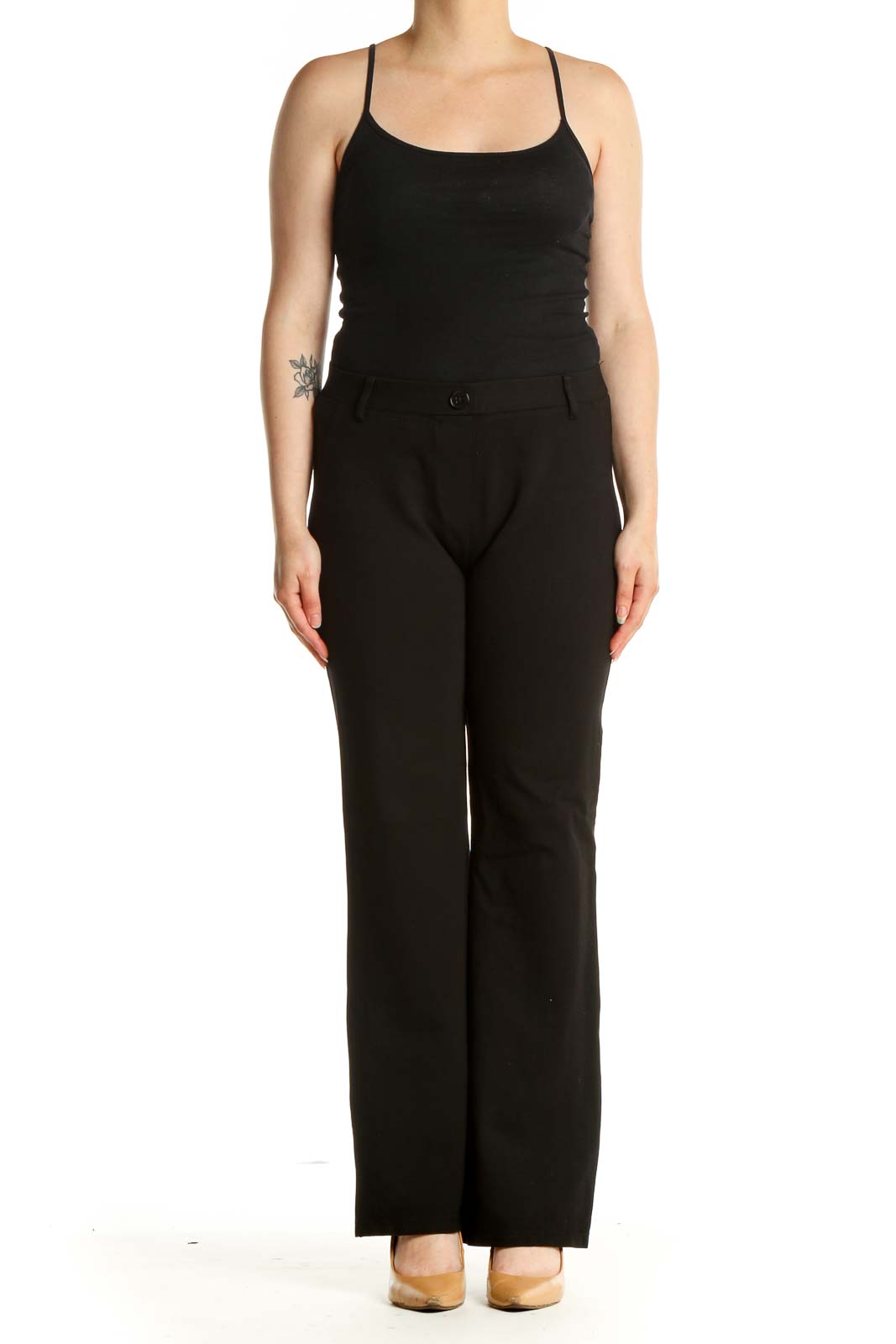 Black Solid All Day Wear Trousers