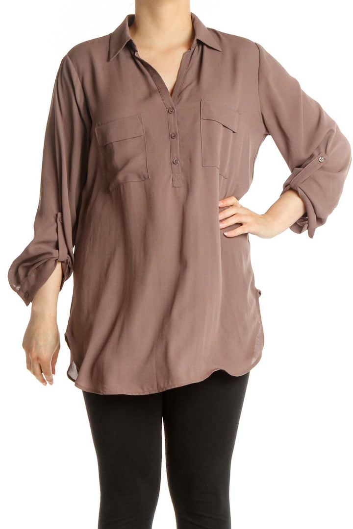 Brown Solid All Day Wear Shirt