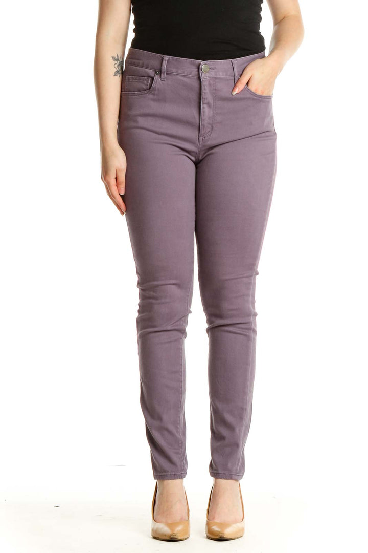 Purple Casual Pants