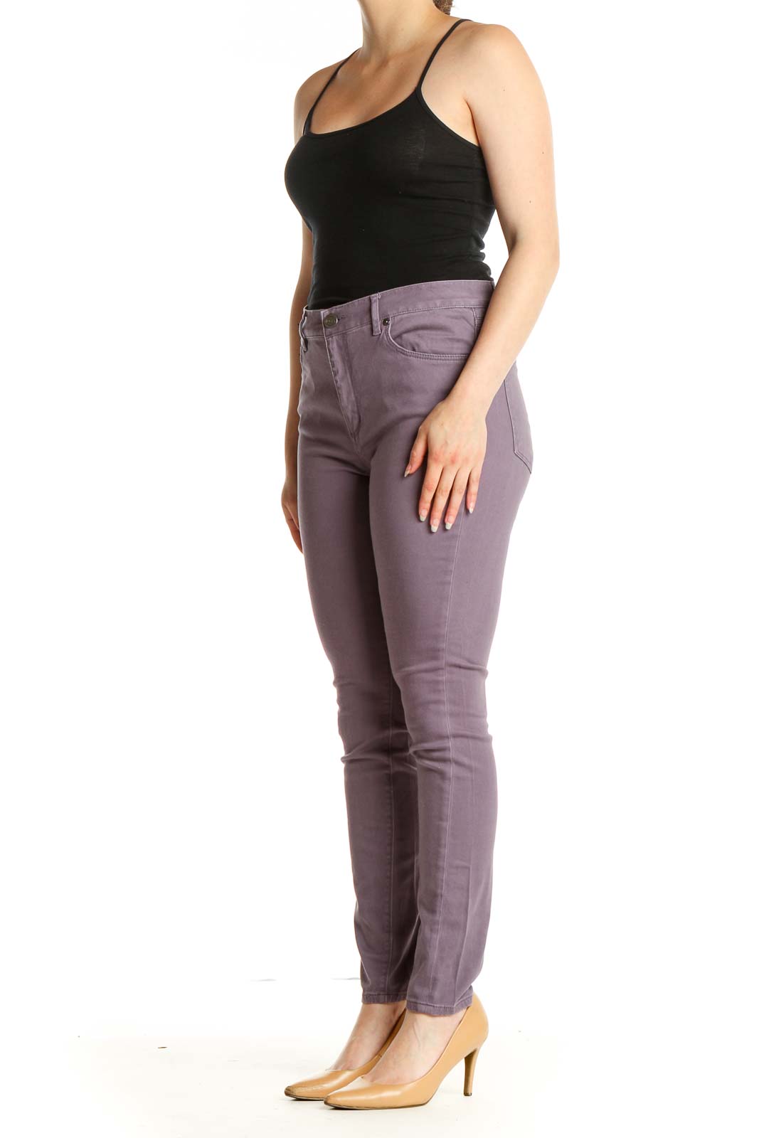 Purple Casual Pants