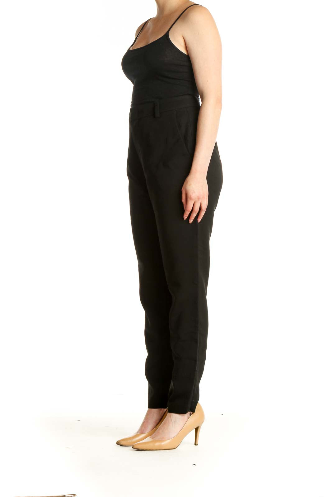 Black Solid All Day Wear Trousers