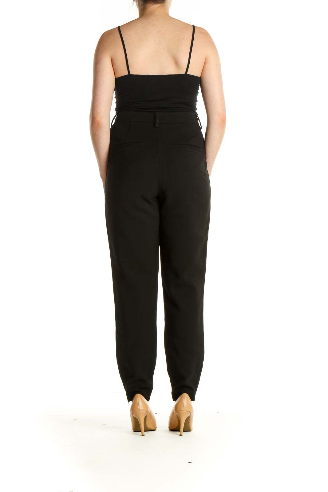 Black Solid All Day Wear Trousers