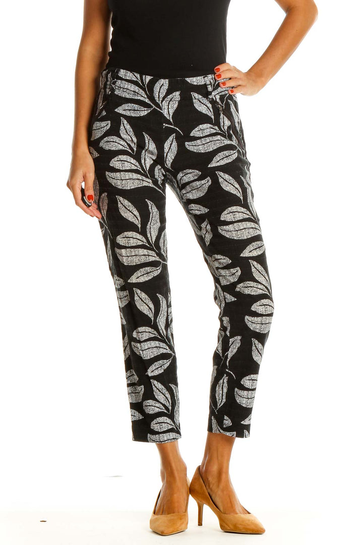 Black Printed Casual Pants