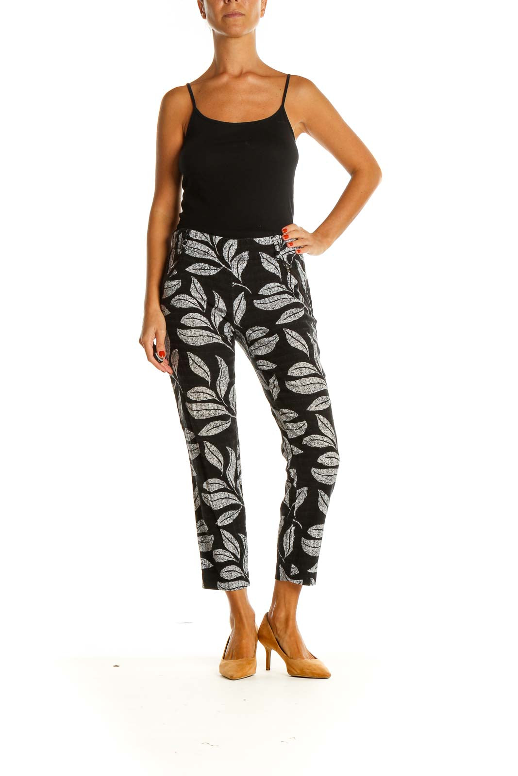 Black Printed Casual Pants