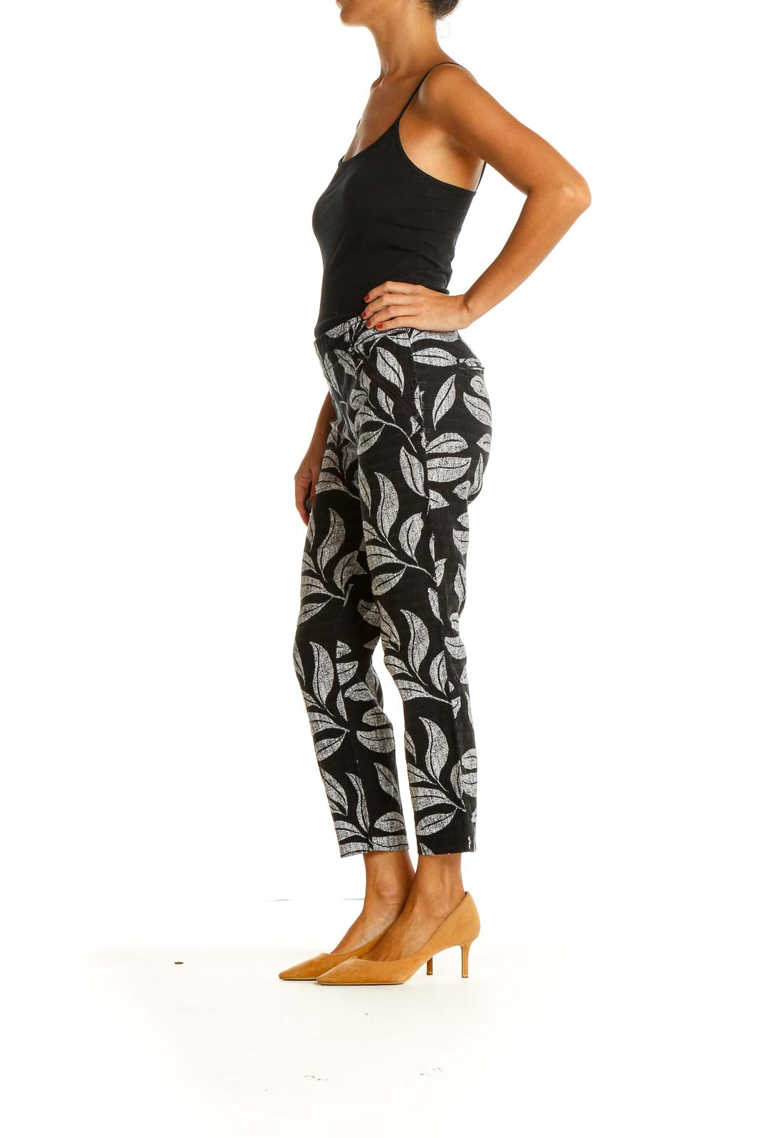 Black Printed Casual Pants