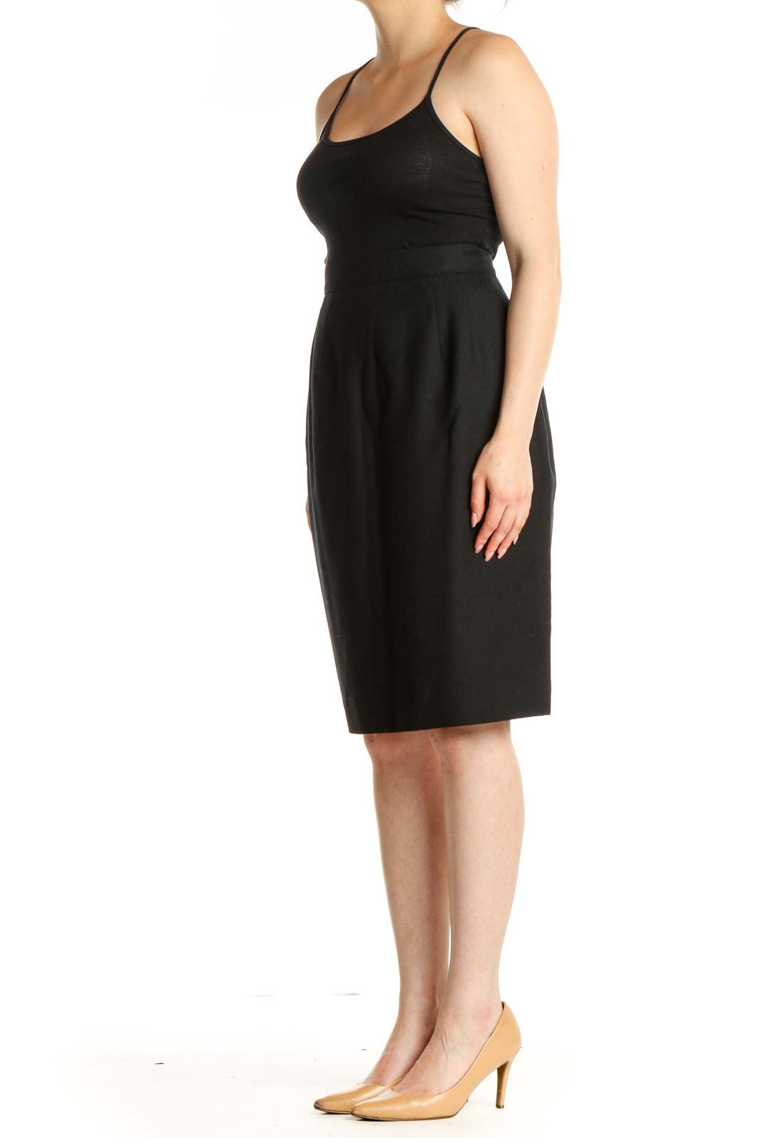 Black Solid Brunch Pencil Skirt