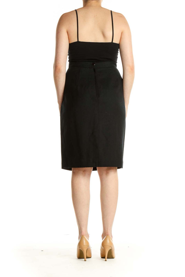 Black Solid Brunch Pencil Skirt