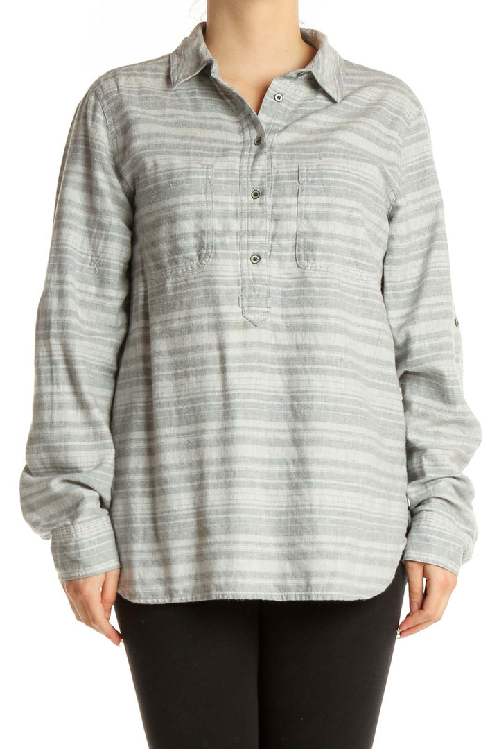 Gray Striped All Day Wear Shirt