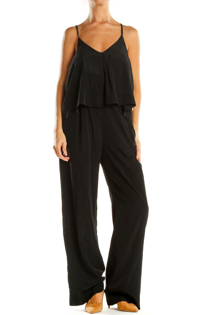 Black Solid Jumpsuit