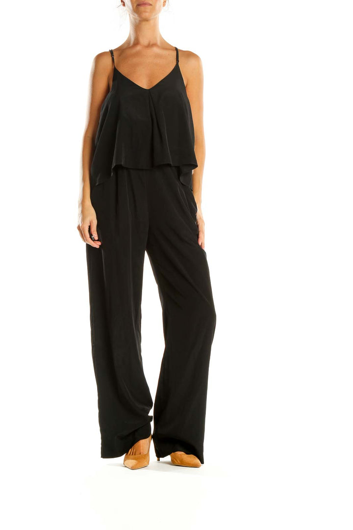 Black Solid Jumpsuit