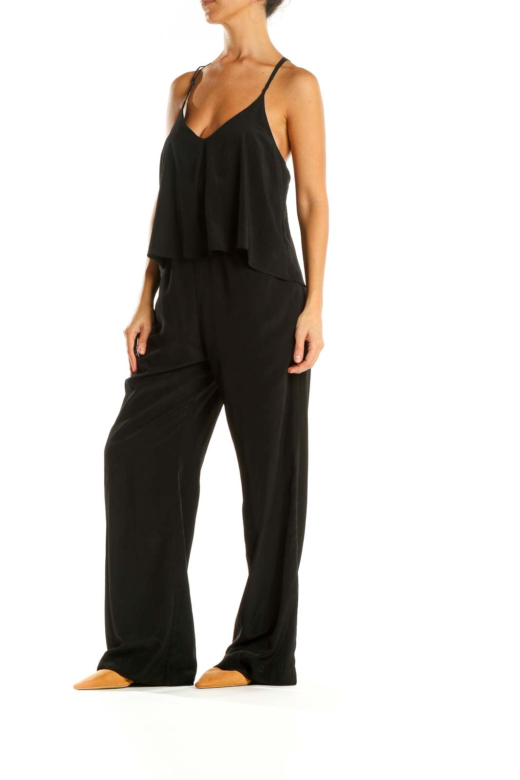 Black Solid Jumpsuit