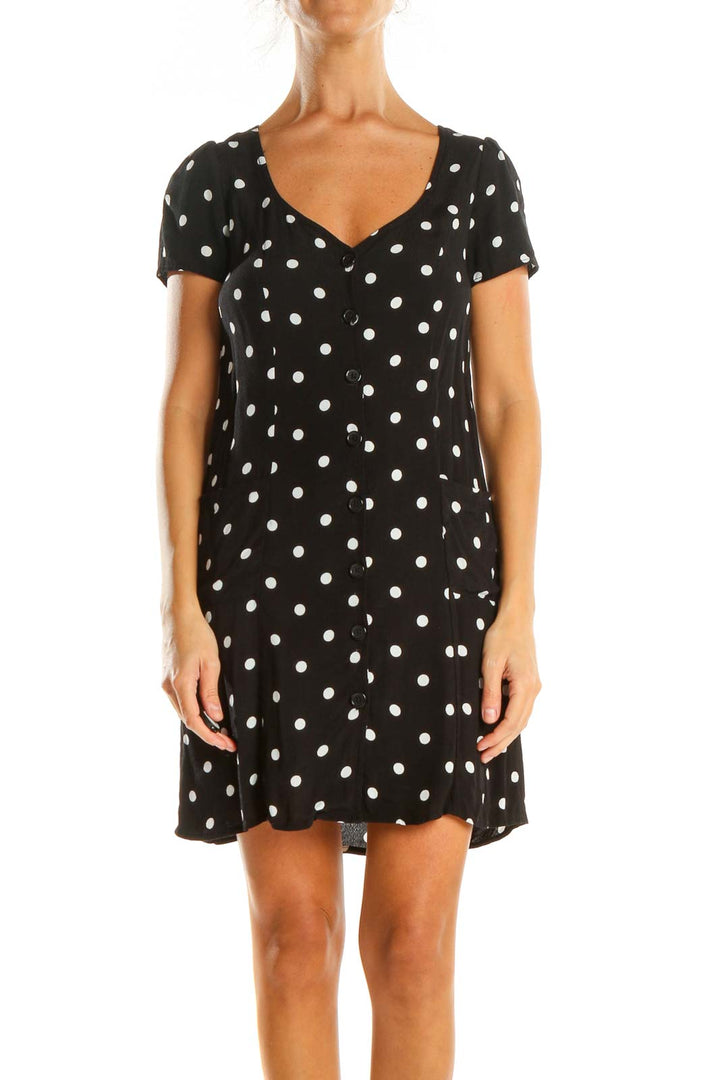 Black Polka Dot Day Sheath Dress