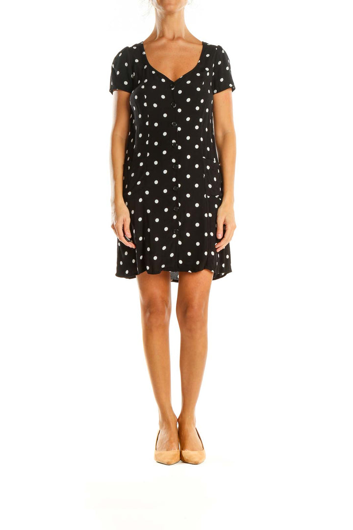 Black Polka Dot Day Sheath Dress