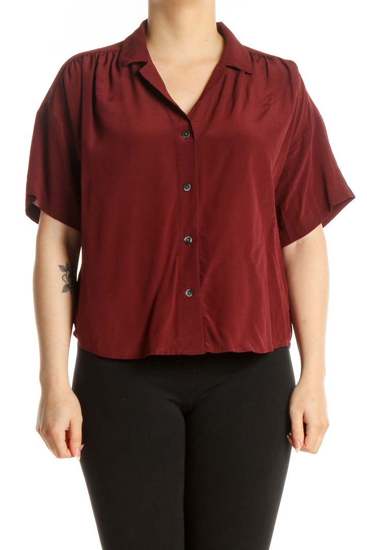 Red Solid Chic Shirt