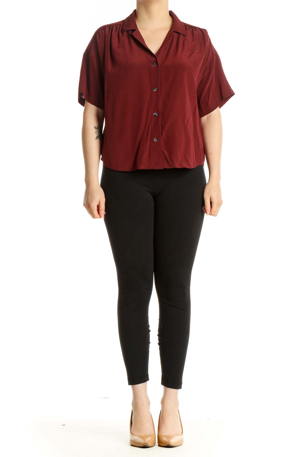 Red Solid Chic Shirt