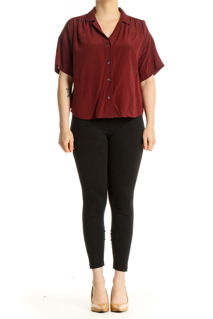 Red Solid Chic Shirt