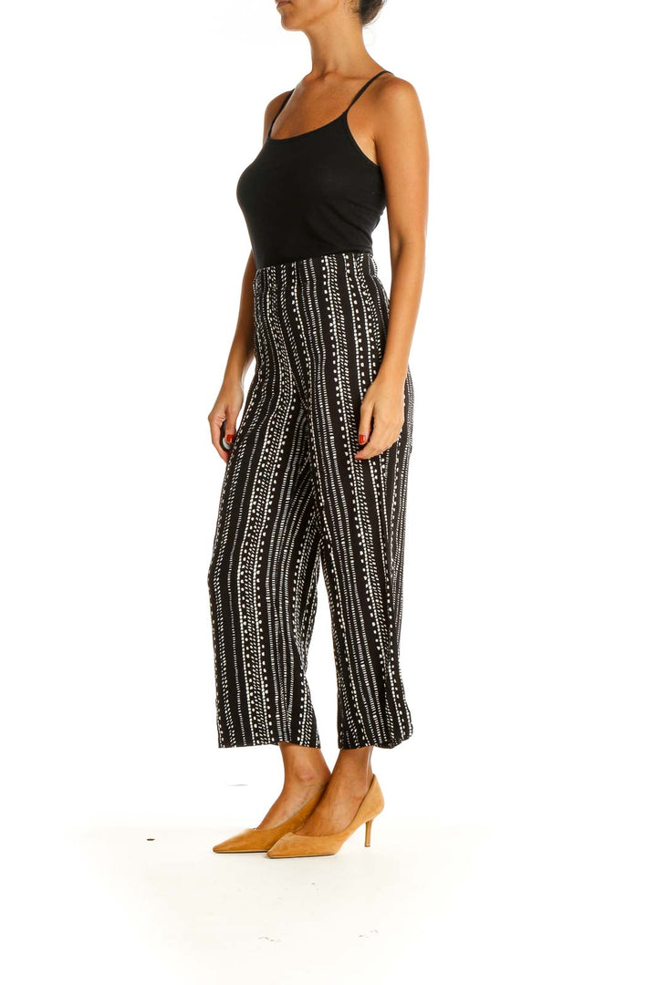 Black Printed Bohemian Culottes Pants