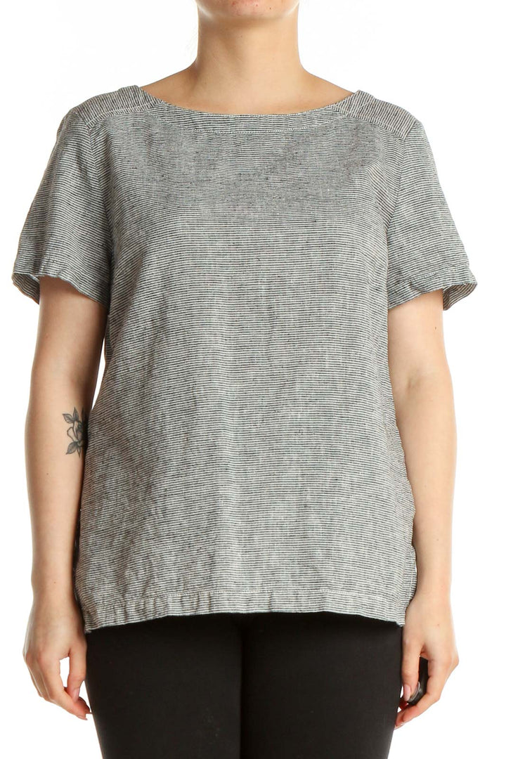 Gray Textured All Day Wear T-Shirt