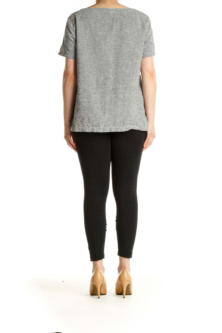 Gray Textured All Day Wear T-Shirt