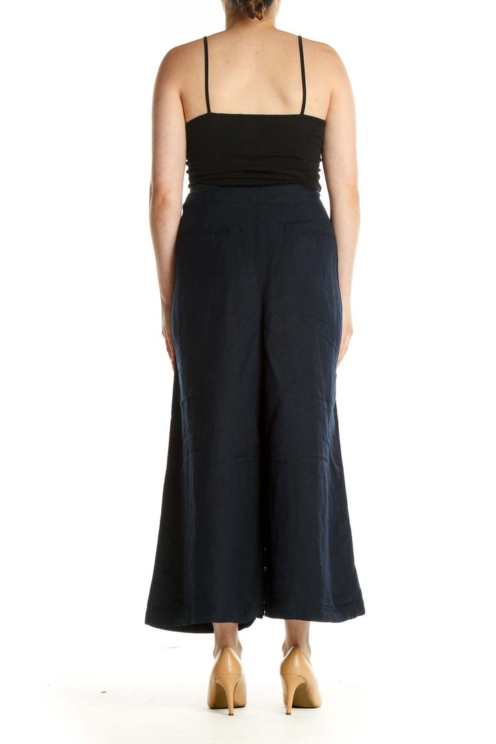 Black Solid Casual Palazzo Pants