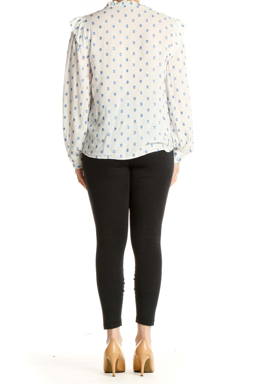 Beige Polka Dot All Day Wear Blouse