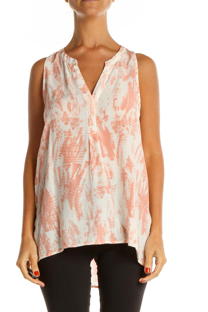 Orange Printed All Day Wear Blouse