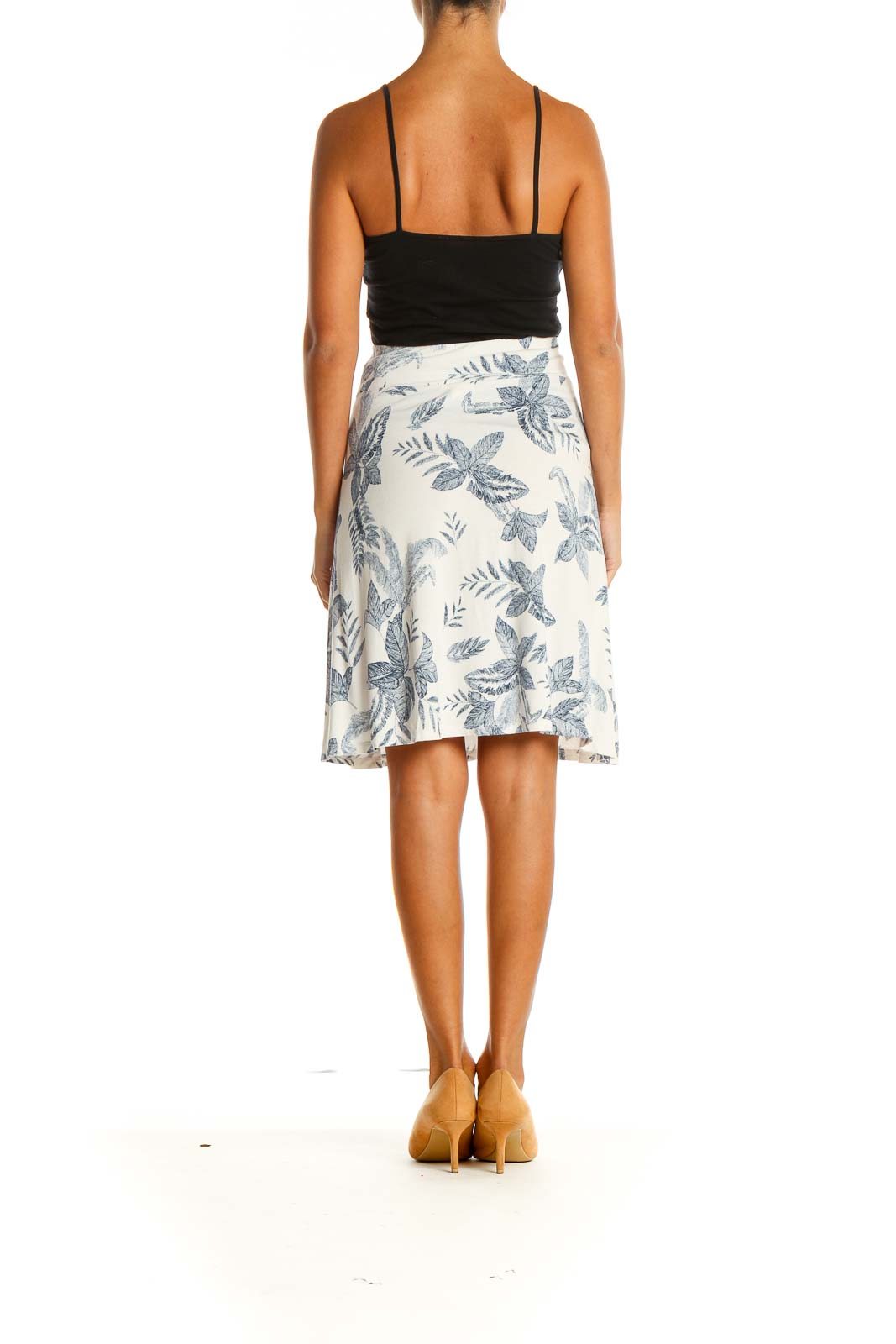 White Printed Chic A-Line Skirt