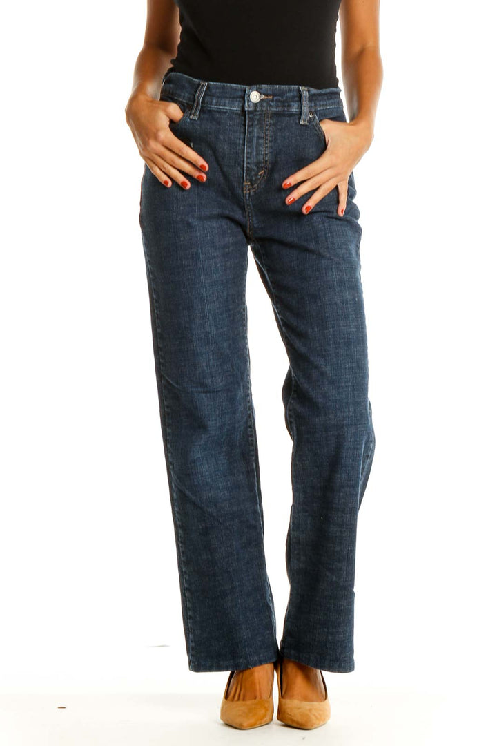 Blue Straight Leg Jeans