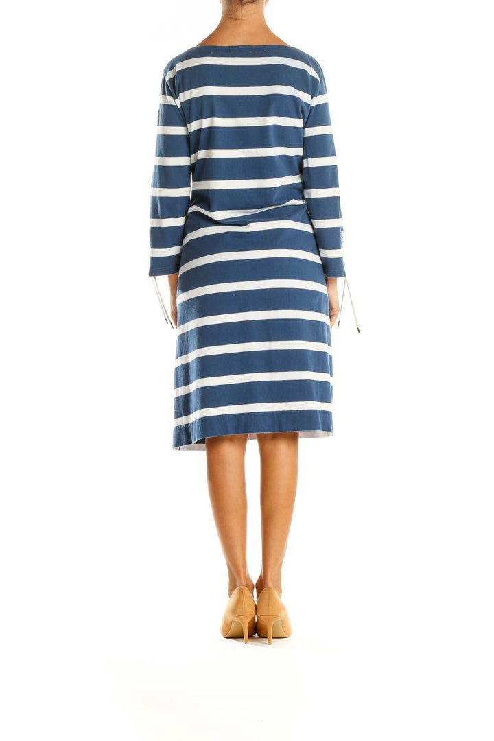 Blue Striped Day A-Line Dress