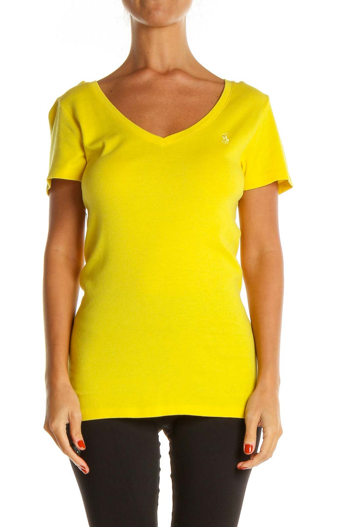 Yellow Solid All Day Wear T-Shirt