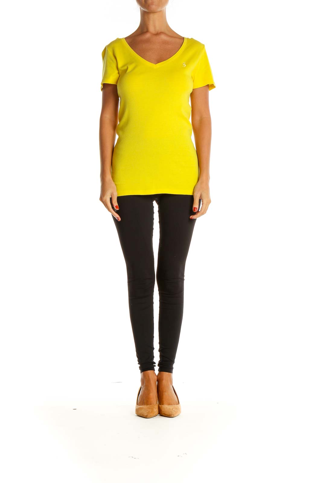 Yellow Solid All Day Wear T-Shirt