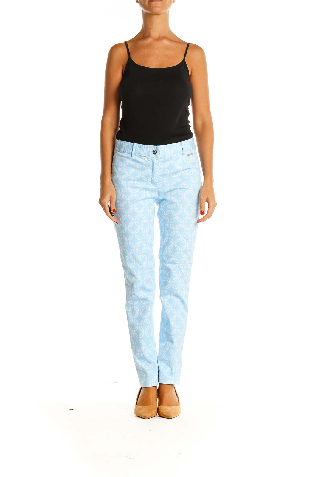 Blue Printed All Day Wear Trousers