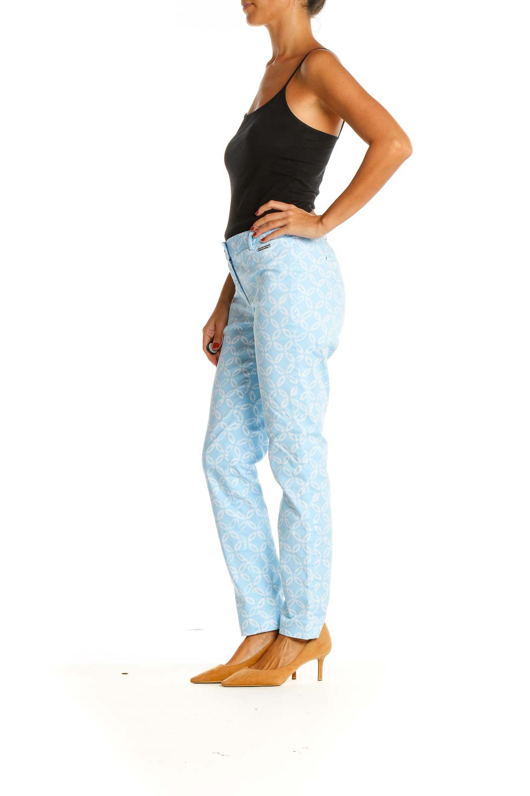 Blue Printed All Day Wear Trousers