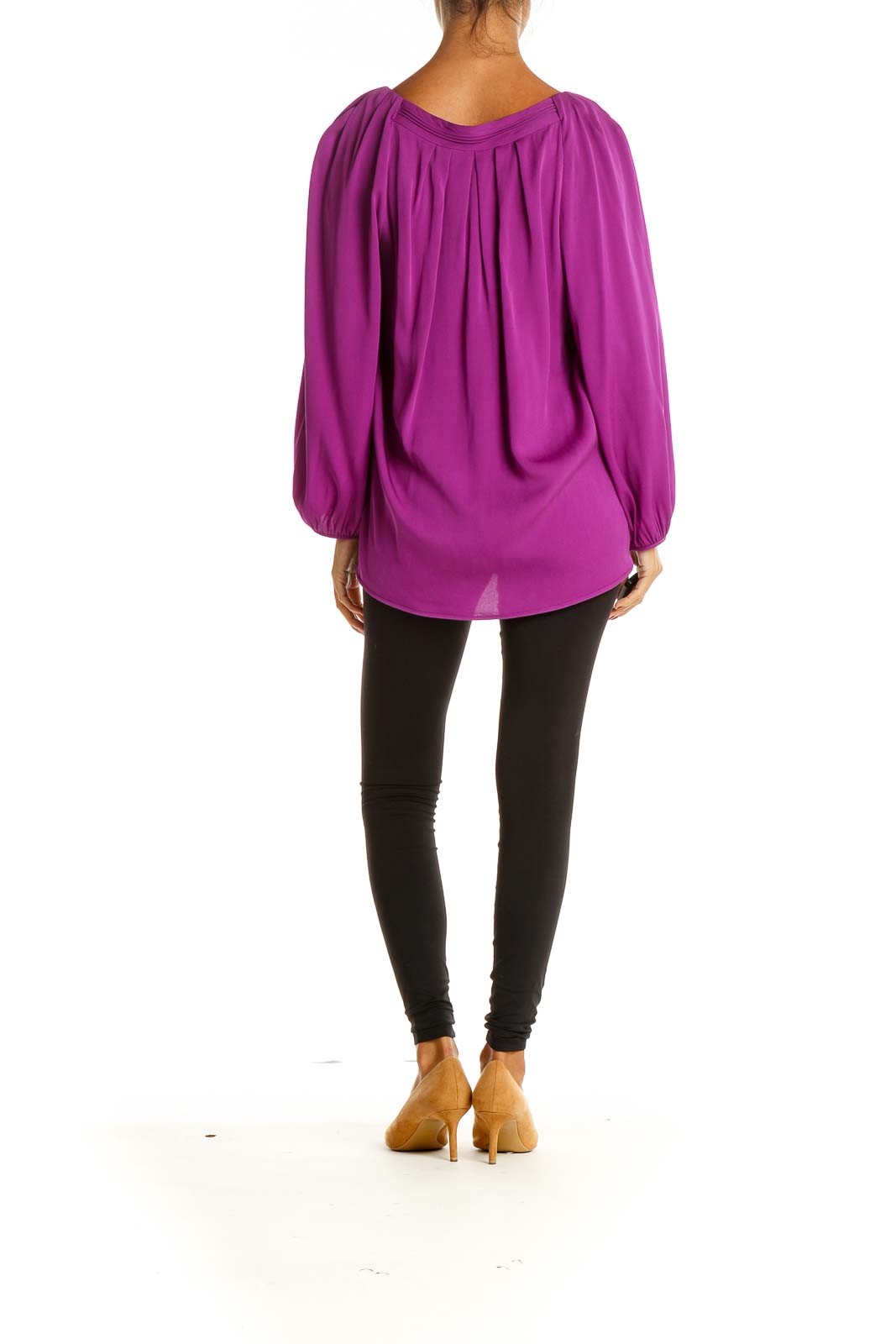 Purple Solid Retro Blouse